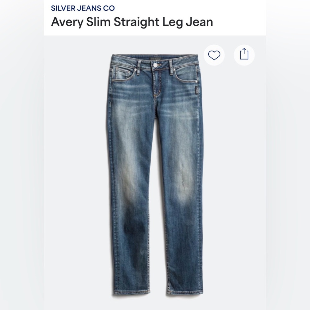 Silver Avery Slim jeans - size 8 (inseam 33”)
